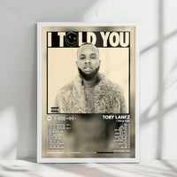 Tory Lanez "I Told You" Album Cover Poster - with Complete Tracklist