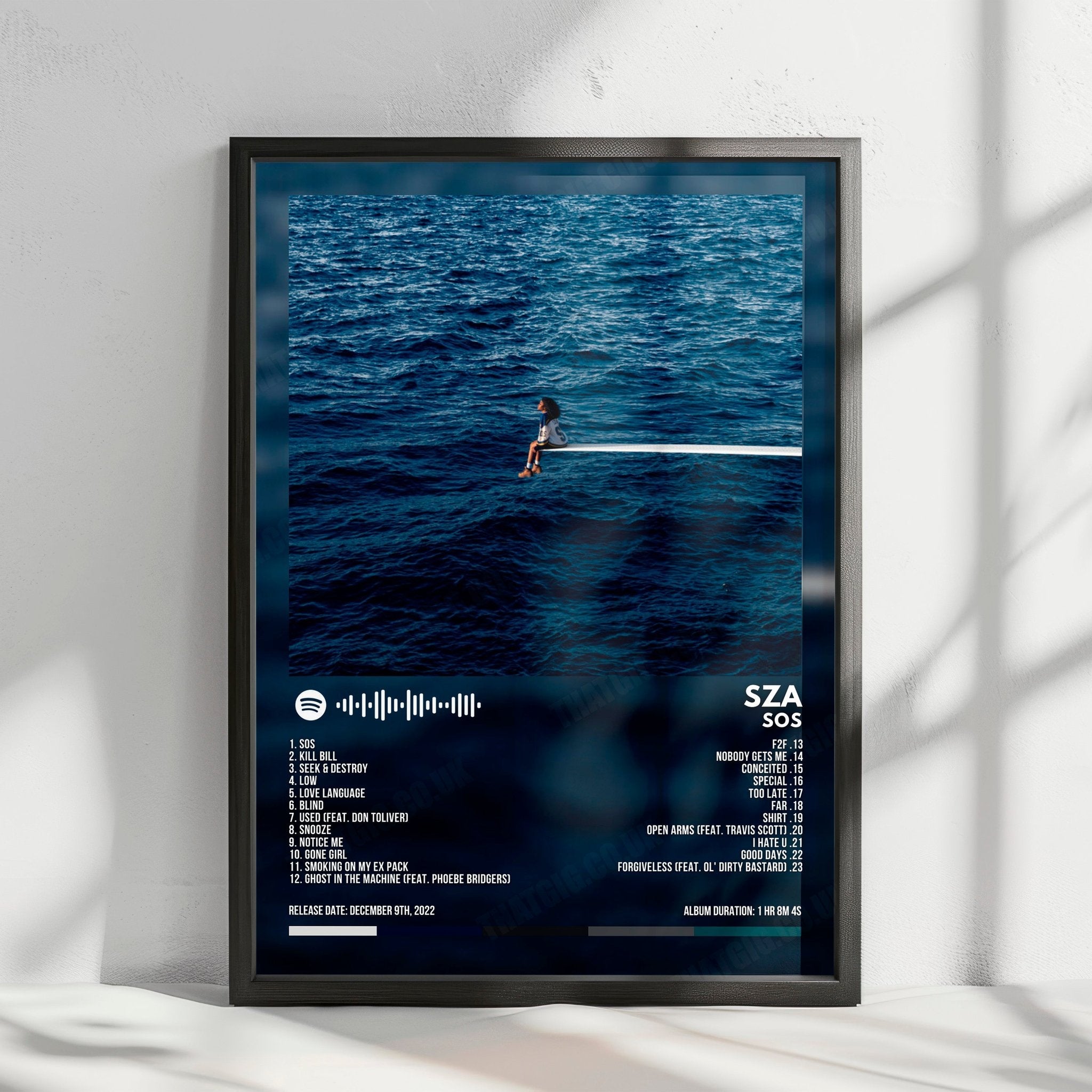 Sza "SOS" Album Cover Poster - with Complete Tracklist