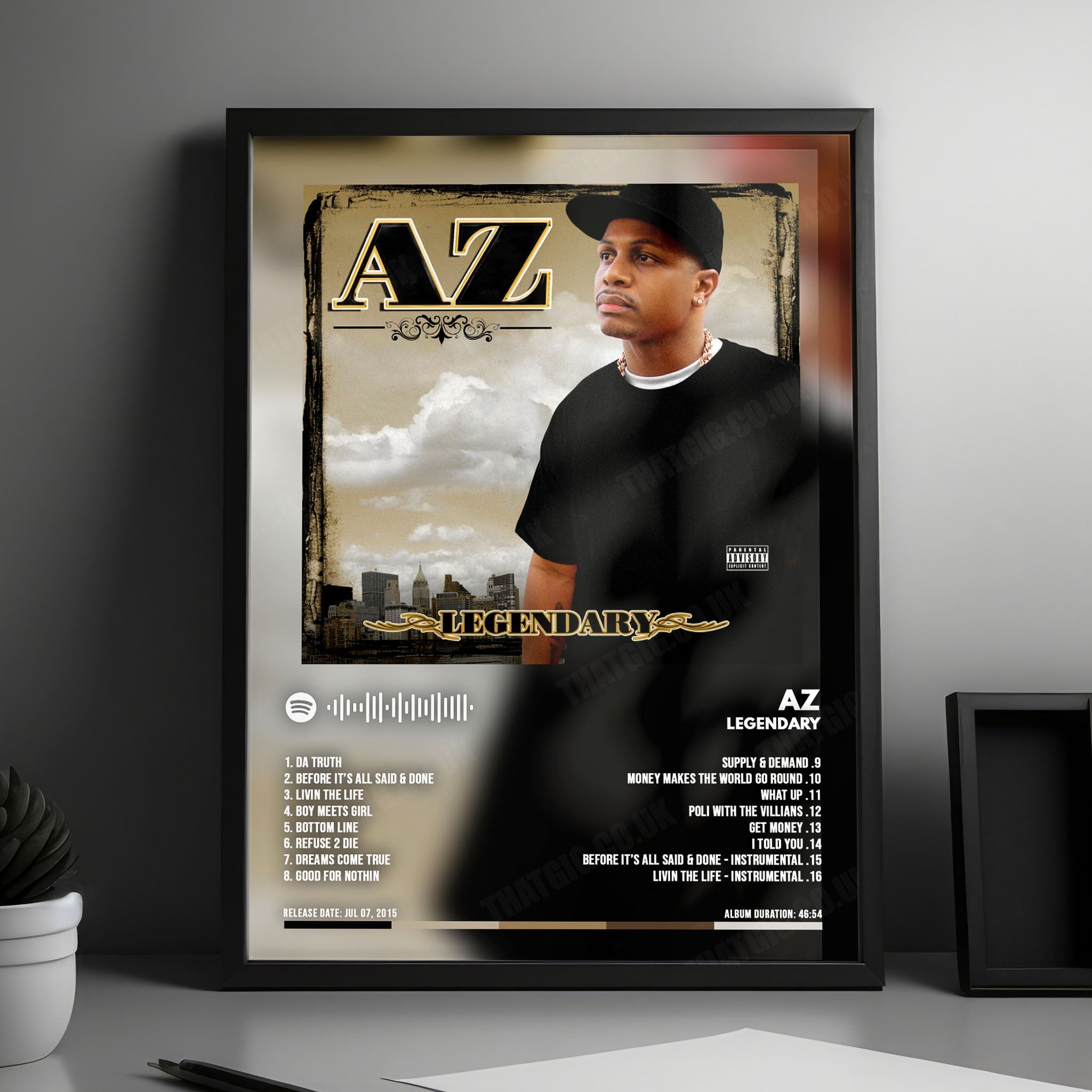 AZ "Legendary" Album Cover Poster - with Complete Tracklist