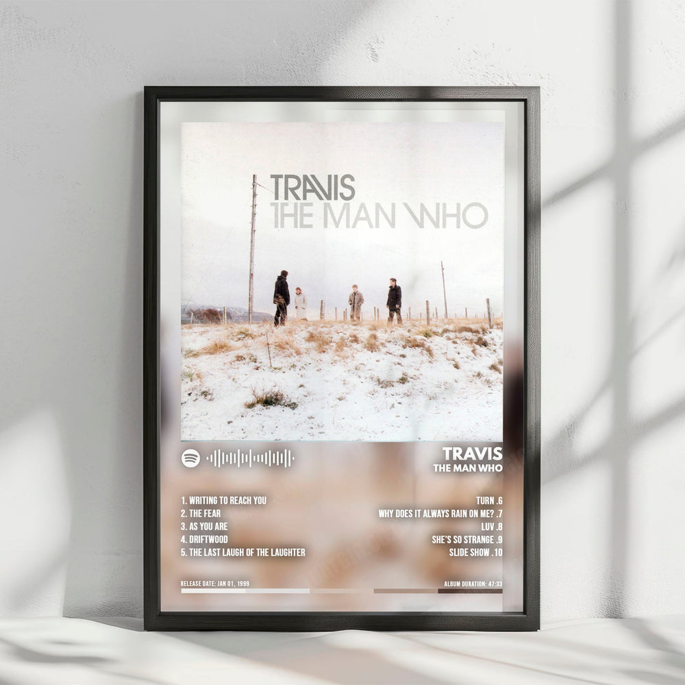 Travis "The Man Who" Album Cover Poster - with Complete Tracklist