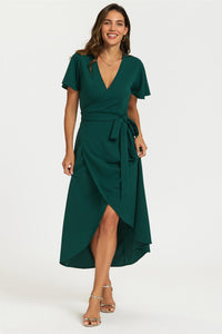 Wrap Maxi Dress In Green