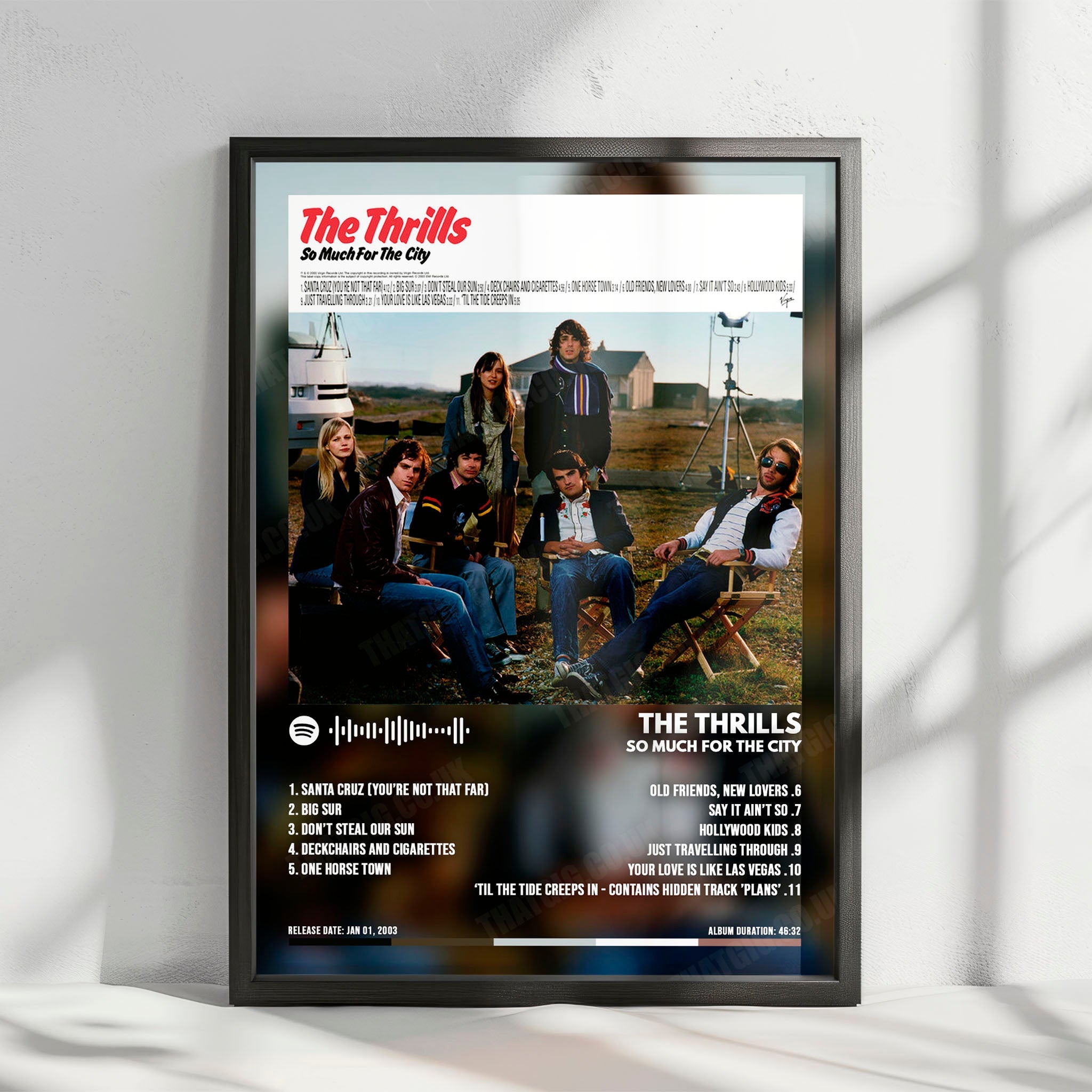 The Thrills "So Much for the City" Album Cover Poster - with Complete Tracklist