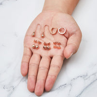 5 Pairs of Rose Gold Plated Earrings