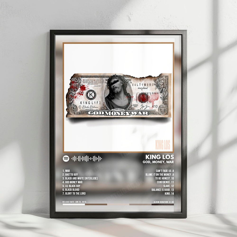 King Los "God" Album Cover Poster - with Complete Tracklist
