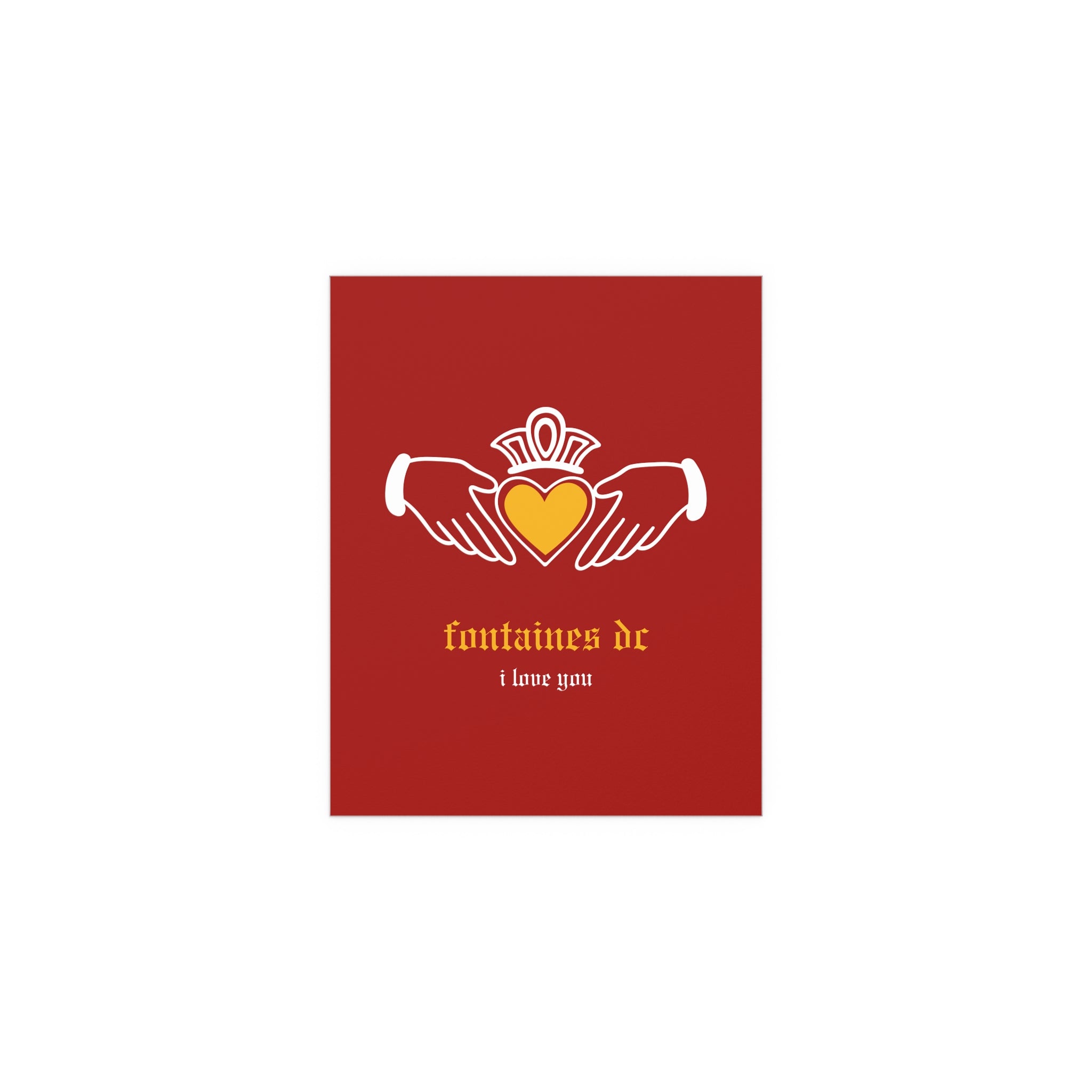 Fontaines DC - I Love You - Irish Claddagh (Red + Yellow)