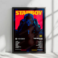 The Weeknd "Starboy" Album Cover Poster - with Complete Tracklist