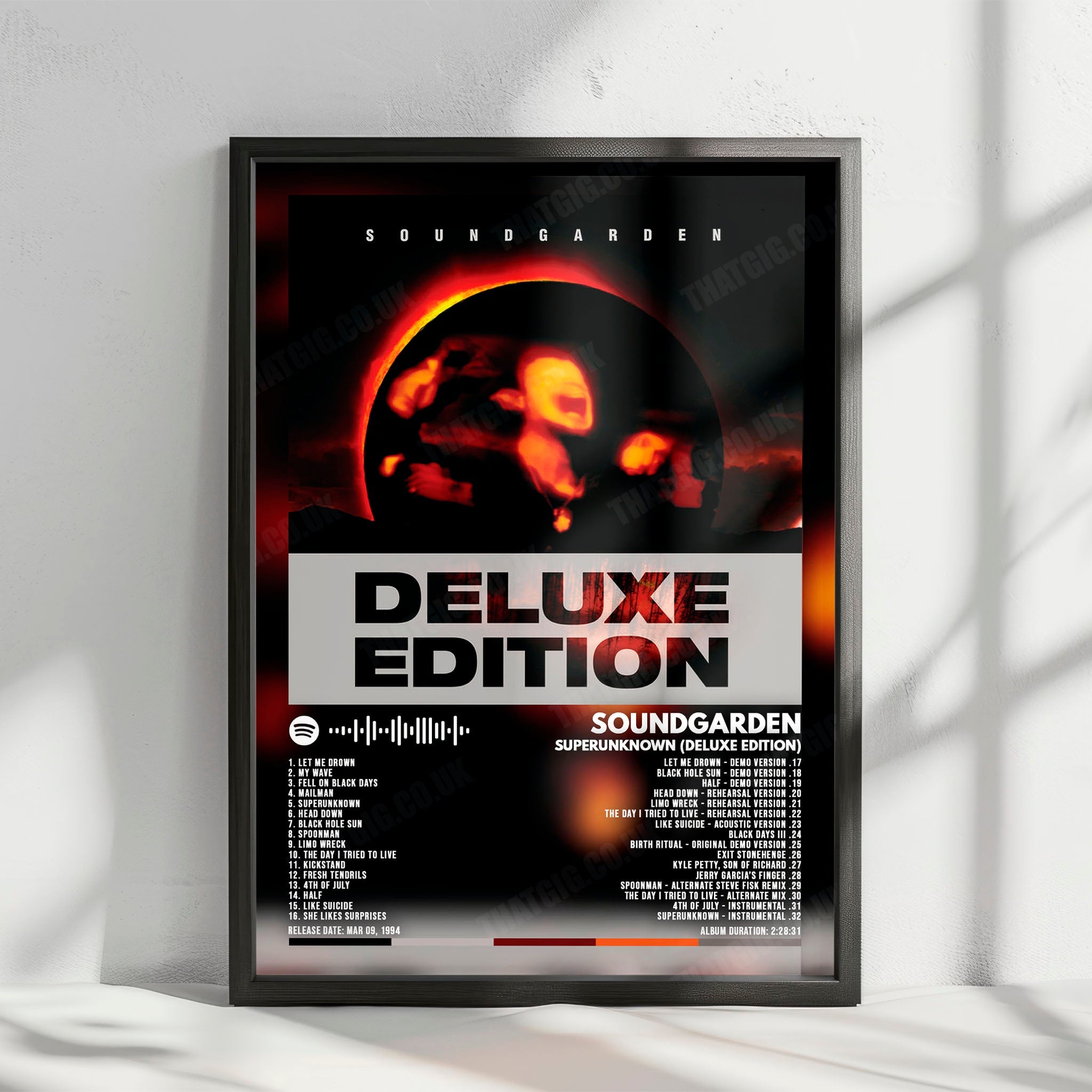 Soundgarden "Superunknown" Album Cover Poster - with Complete Tracklist