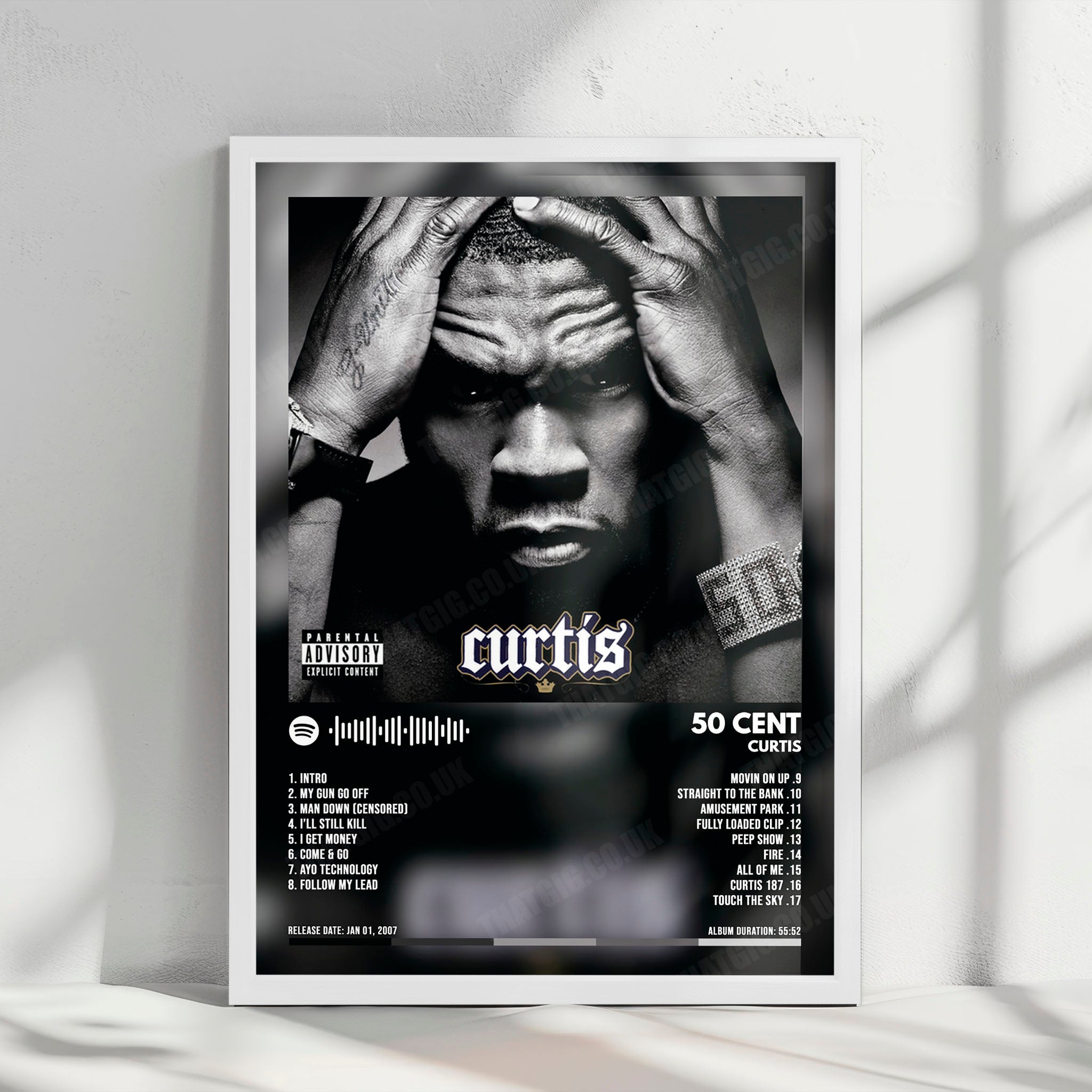 50 Cent "Curtis" Album Cover Poster - with Complete Tracklist