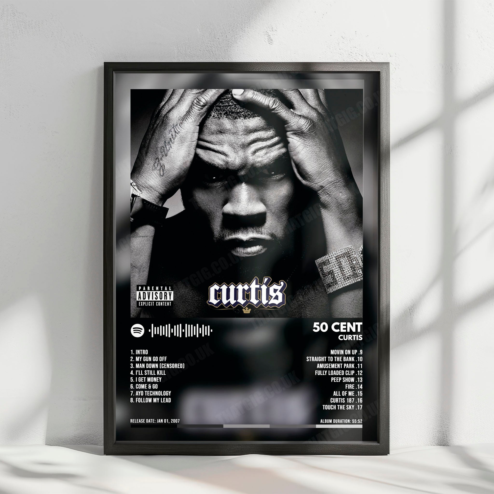 50 Cent "Curtis" Album Cover Poster - with Complete Tracklist