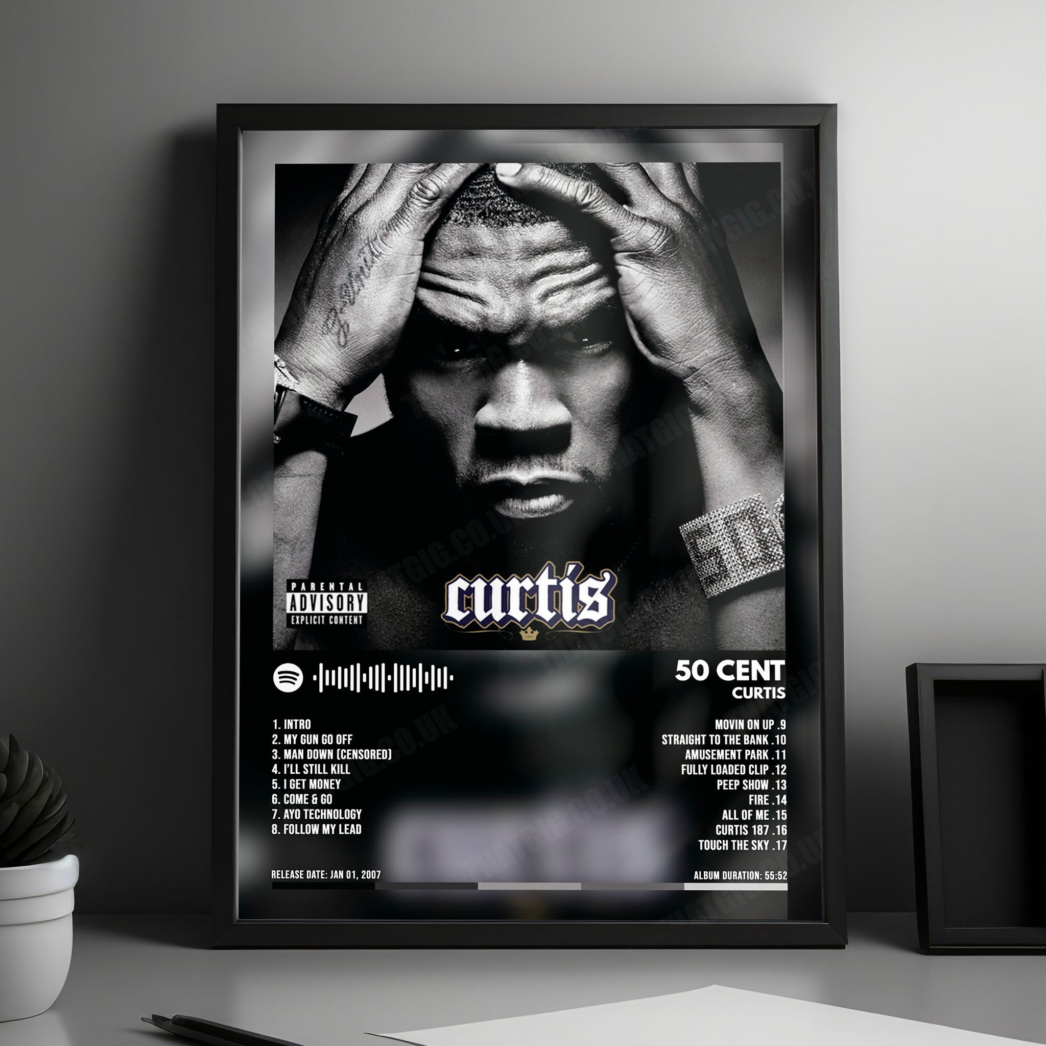 50 Cent "Curtis" Album Cover Poster - with Complete Tracklist