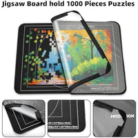 MOZOOSON Jigsaw Board 1000, 500 Pieces Jigsaw Puzzle Board 32 x 22in, Jigsaw Accessories Puzzle Storage Board for Easy Move and Store (1 Clear Cover, 6 Puzzle Sorting Trays)