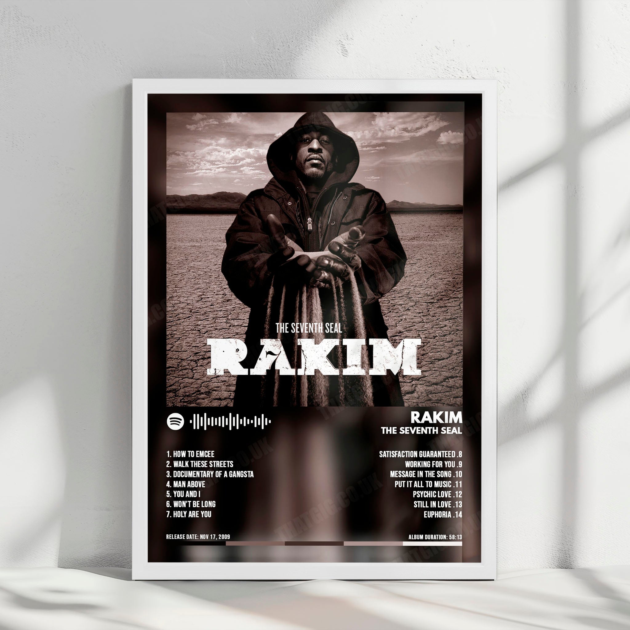 Rakim "The Seventh Seal" Album Cover Poster - with Complete Tracklist