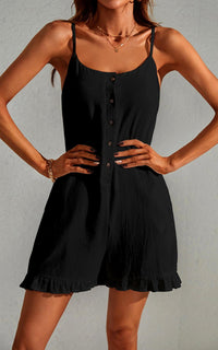 Summer Playsuit With Frill Detail In Black