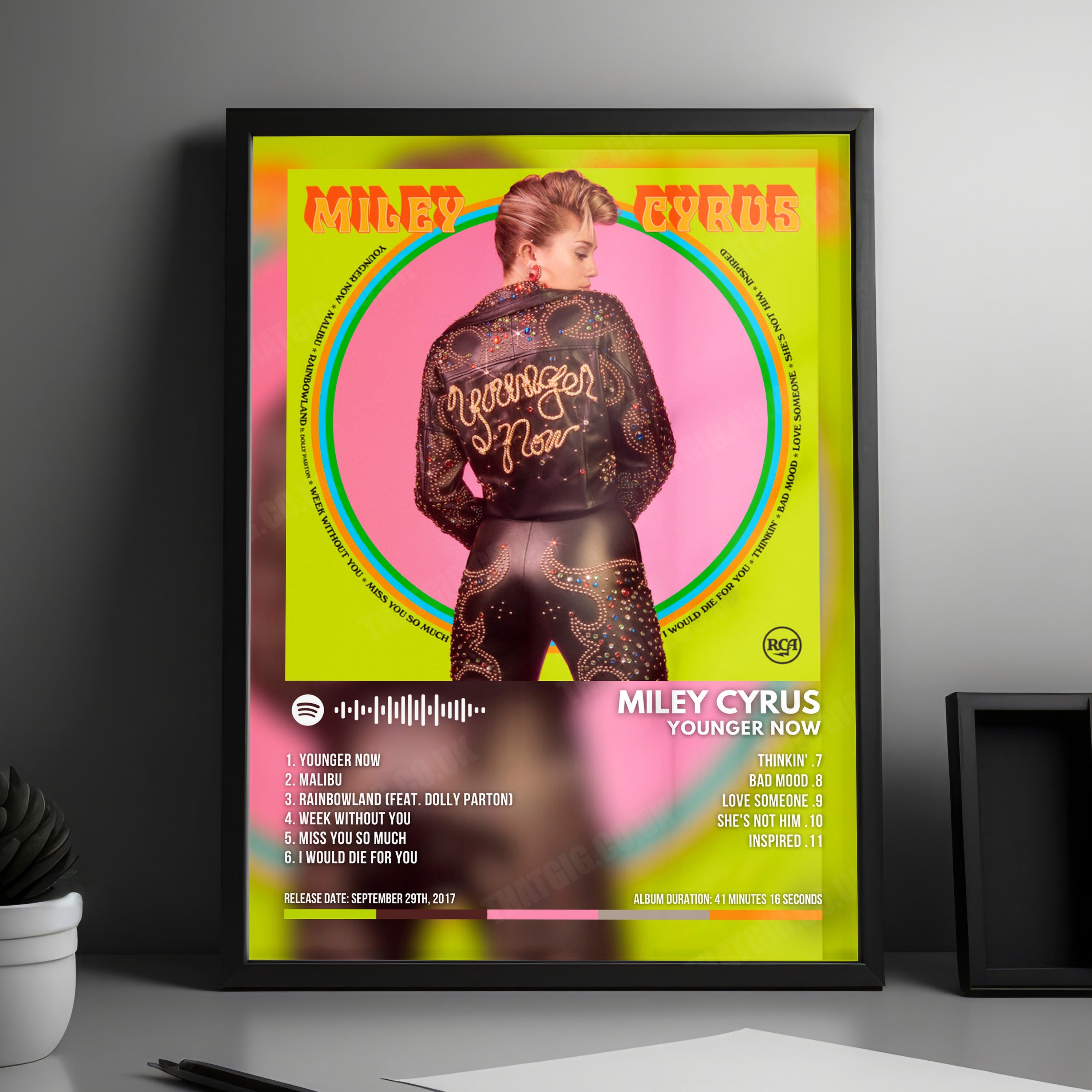 Miley Cyrus "Younger Now" Album Cover Poster - with Complete Tracklist