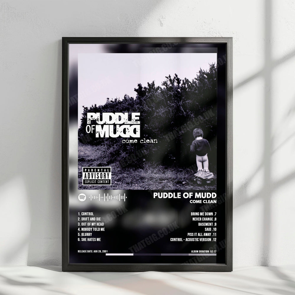 Puddle Of Mudd "Come Clean" Album Cover Poster - with Complete Tracklist