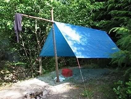 Blue Tarpaulin Waterproof Heavy Duty Garden Ground Sheet 1.8 x 2.7m