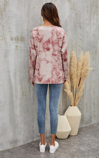 Animal Print & Sequin Black Striped Top In Pink Pastel Tie Dye