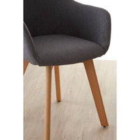 Stockholm Grey Fabric Chair With Wood Legs
