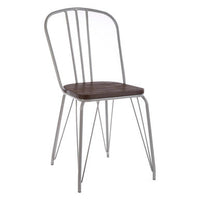 District Grey Metal Frame And Elm Wood Chair