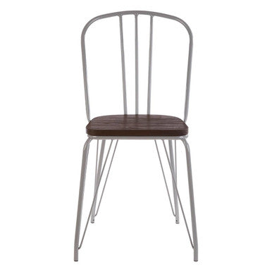 District Grey Metal Frame And Elm Wood Chair