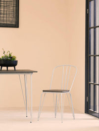 District Grey Metal Frame And Elm Wood Chair