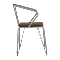 District Grey Metal And Elm Wood Arm Chair