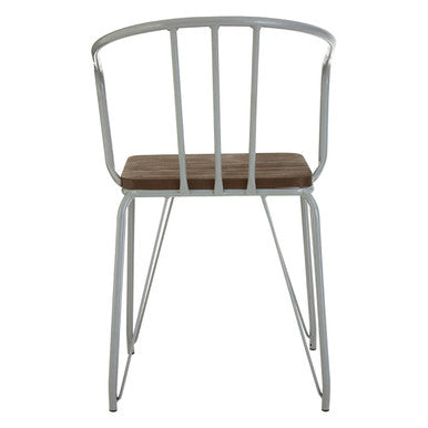 District Grey Metal And Elm Wood Arm Chair
