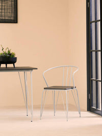 District Grey Metal And Elm Wood Arm Chair