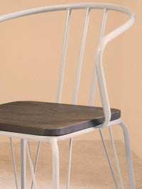 District Grey Metal And Elm Wood Arm Chair