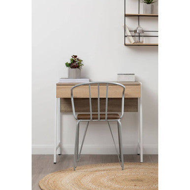 District Grey Metal And Elm Wood Arm Chair