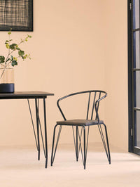 District Black Metal And Elm Wood Table