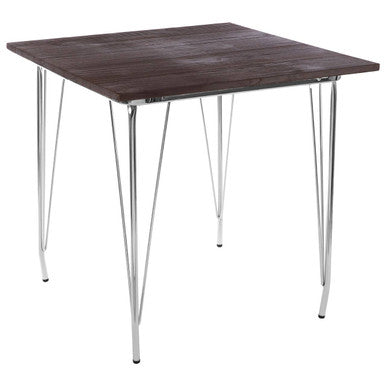 District Chrome Metal And Elm Wood Table