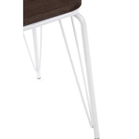 District White Metal And Elm Small Wood Stool