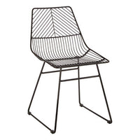 District Small Black Metal Wire Chair
