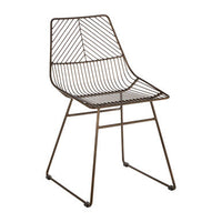 District Bronze Metal Wire Tapered Legs Chair
