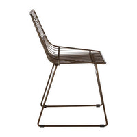 District Bronze Metal Wire Tapered Legs Chair