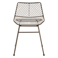 District Bronze Metal Wire Tapered Legs Chair