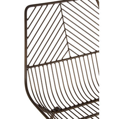 District Bronze Metal Wire Tapered Legs Chair