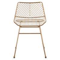 District Small Gold Finish Metal Wire Chair