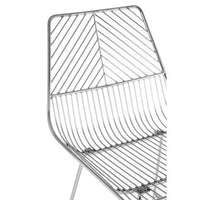 District Chrome Metal Wire Tapered Bar Chair