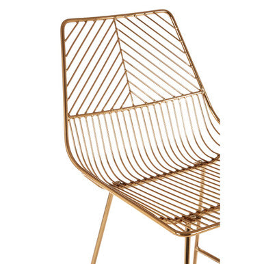 District Gold Metal Wire Tapered Bar Chair