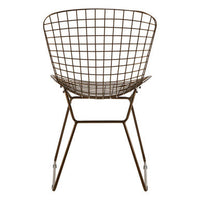 District Bronze Metal Grid Frame Wire Chair
