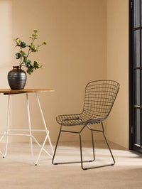 District Bronze Metal Grid Frame Wire Chair