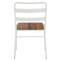 District White Metal And Elm Wood Chair