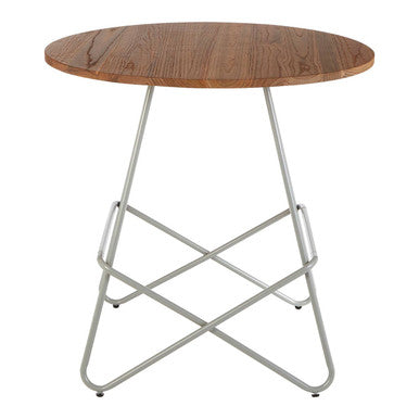 District Grey Metal And Elm Wood Round Table