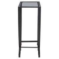 Trento Black Console Table with Grey Glass Top