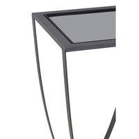 Trento Black Console Table with Grey Glass Top