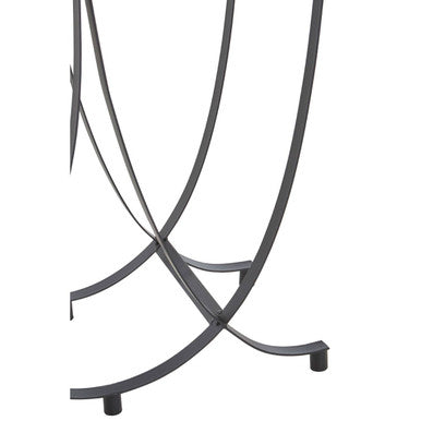 Trento Black Console Table with Grey Glass Top