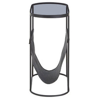 Trento Side Table With Grey Glass Top