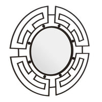 Jalal Black Metal Frame Round Wall Mirror